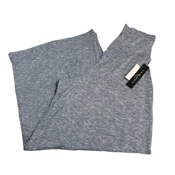 La Blanca Palazzo Pant Womens 1X Heathered Blue Wide Leg Pull On Cover‎ Up Beach - Picture 3 of 10